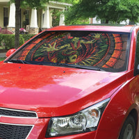 3D Illusion Hula Zombie Halloween Auto Sun Shade Hawaiian Undead Dancer Volcano Stone Well
