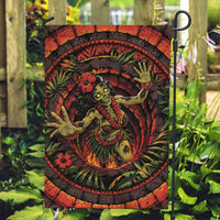 3D Illusion Hula Zombie Halloween Garden Flag Hawaiian Undead Dancer Volcano Stone Well