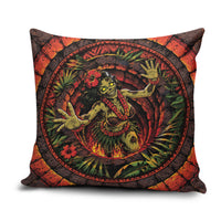 3D Illusion Hula Zombie Halloween Pillow Cover Hawaiian Undead Dancer Volcano Stone Well