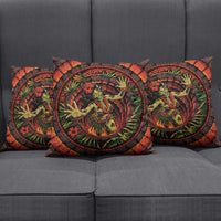 3D Illusion Hula Zombie Halloween Pillow Cover Hawaiian Undead Dancer Volcano Stone Well