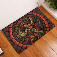 3D Illusion Hula Zombie Halloween Rubber Doormat Hawaiian Undead Dancer Volcano Stone Well