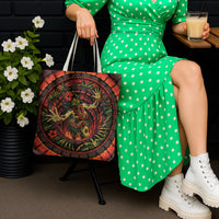 3D Illusion Hula Zombie Halloween Tote Bag Hawaiian Undead Dancer Volcano Stone Well