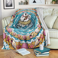 3D Illusion Hula Ghost Halloween Blanket Hawaiian Ukulele Spirit Ocean Vortex
