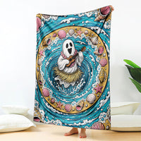 3D Illusion Hula Ghost Halloween Blanket Hawaiian Ukulele Spirit Ocean Vortex