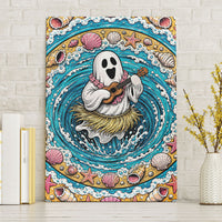 3D Illusion Hula Ghost Halloween Canvas Wall Art Hawaiian Ukulele Spirit Ocean Vortex