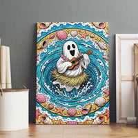 3D Illusion Hula Ghost Halloween Canvas Wall Art Hawaiian Ukulele Spirit Ocean Vortex