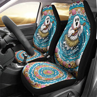 3D Illusion Hula Ghost Halloween Car Seat Cover Hawaiian Ukulele Spirit Ocean Vortex