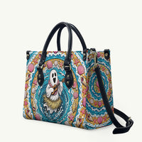 3D Illusion Hula Ghost Halloween Leather Bag Hawaiian Ukulele Spirit Ocean Vortex