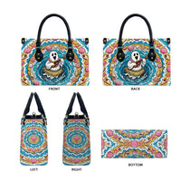 3D Illusion Hula Ghost Halloween Leather Bag Hawaiian Ukulele Spirit Ocean Vortex