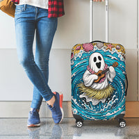 3D Illusion Hula Ghost Halloween Luggage Cover Hawaiian Ukulele Spirit Ocean Vortex