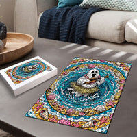 3D Illusion Hula Ghost Halloween Puzzle Hawaiian Ukulele Spirit Ocean Vortex