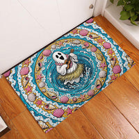 3D Illusion Hula Ghost Halloween Rubber Doormat Hawaiian Ukulele Spirit Ocean Vortex