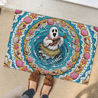 3D Illusion Hula Ghost Halloween Rubber Doormat Hawaiian Ukulele Spirit Ocean Vortex
