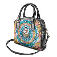 3D Illusion Hula Ghost Halloween Shoulder Handbag Hawaiian Ukulele Spirit Ocean Vortex