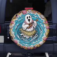 3D Illusion Hula Ghost Halloween Spare Tire Cover Hawaiian Ukulele Spirit Ocean Vortex