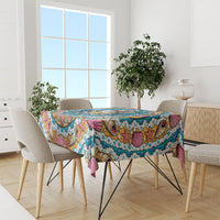 3D Illusion Hula Ghost Halloween Tablecloth Hawaiian Ukulele Spirit Ocean Vortex