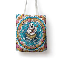 3D Illusion Hula Ghost Halloween Tote Bag Hawaiian Ukulele Spirit Ocean Vortex