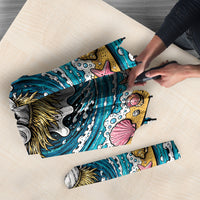 3D Illusion Hula Ghost Halloween Umbrella Hawaiian Ukulele Spirit Ocean Vortex