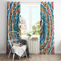 3D Illusion Hula Ghost Halloween Window Curtain Hawaiian Ukulele Spirit Ocean Vortex