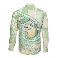 Hawaii Pineapple Long Sleeve Button Shirt Cute Cosplay Turtle Plumeria Spiral DT05 - Polynesian Pride