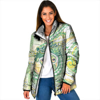 Hawaii Pineapple Padded Jacket Cute Cosplay Turtle Plumeria Spiral DT05 Women Mint - Polynesian Pride