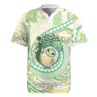 Hawaii Pineapple Rugby Jersey Cute Cosplay Turtle Plumeria Spiral DT05 Mint - Polynesian Pride