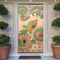 Hawaii Papaya Door Cover Cute Cosplay Humuhumu Fish Plumeria Waves DT05 Orange - Polynesian Pride