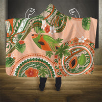 Hawaii Papaya Hooded Blanket Cute Cosplay Humuhumu Fish Plumeria Waves DT05 - Polynesian Pride