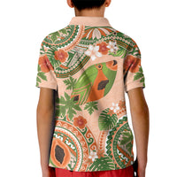 Hawaii Papaya Kid Polo Shirt Cute Cosplay Humuhumu Fish Plumeria Waves DT05 - Polynesian Pride