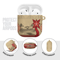 Tonga Language Week AirPods Case Tribal Cross Ngatu Floral Pattern