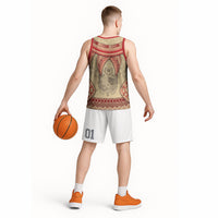 Tonga Language Week Basketball Jersey Tribal Cross Ngatu Floral Pattern