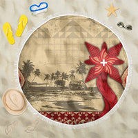 Tonga Language Week Beach Blanket Tribal Cross Ngatu Floral Pattern