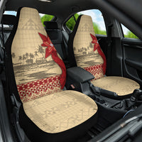 Tonga Language Week Car Seat Cover Tribal Cross Ngatu Floral Pattern