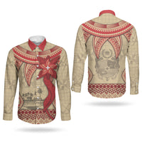 Tonga Language Week Couples Matching Short Sleeve Bodycon Dress and Long Sleeve Button Shirt Tribal Cross Ngatu Floral Pattern