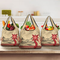Tonga Language Week Grocery Bag Tribal Cross Ngatu Floral Pattern
