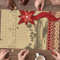 Tonga Language Week Puzzle Tribal Cross Ngatu Floral Pattern