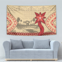 Tonga Language Week Tapestry Tribal Cross Ngatu Floral Pattern