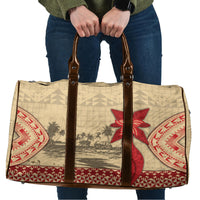Tonga Language Week Travel Bag Tribal Cross Ngatu Floral Pattern
