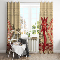 Tonga Language Week Window Curtain Tribal Cross Ngatu Floral Pattern