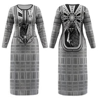 Mabuhay Philippines Festival Couples Matching Long Sleeve Bodycon Dress and Hawaiian Shirt Philippine Eagle Sun Three Stars Barong Pattern DT05 - Polynesian Pride