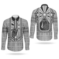 Mabuhay Philippines Festival Couples Matching Tank Maxi Dress and Long Sleeve Button Shirt Philippine Eagle Sun Three Stars Barong Pattern DT05 - Polynesian Pride