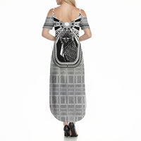 Mabuhay Philippines Festival Summer Maxi Dress Philippine Eagle Sun Three Stars Barong Pattern DT05 - Polynesian Pride