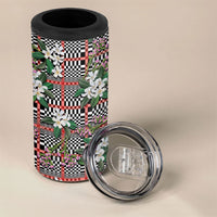Red Binakol Motifs With Jasminum Sambac 4 in 1 Can Cooler Tumbler Mabuhay Philippines Festival DT05 - Polynesian Pride