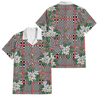 Red Binakol Motifs With Jasminum Sambac Family Matching Puletasi and Hawaiian Shirt Mabuhay Philippines Festival DT05 Dad's Shirt - Short Sleeve Red - Polynesian Pride