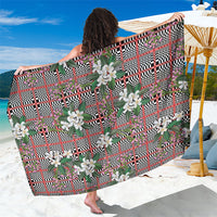 Red Binakol Motifs With Jasminum Sambac Sarong Mabuhay Philippines Festival DT05 One Size 44 x 66 inches Red - Polynesian Pride