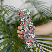 Red Binakol Motifs With Jasminum Sambac Skinny Tumbler Mabuhay Philippines Festival DT05 - Polynesian Pride