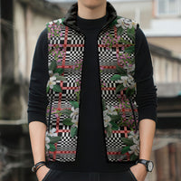 Red Binakol Motifs With Jasminum Sambac Sleeveless Puffer Jacket Mabuhay Philippines Festival DT05 - Polynesian Pride
