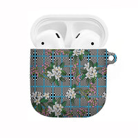 Blue Binakol Motifs With Jasminum Sambac AirPods Case Mabuhay Philippines Festival DT05 Blue - Polynesian Pride