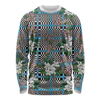 Blue Binakol Motifs With Jasminum Sambac Long Sleeve Shirt Mabuhay Philippines Festival DT05 Unisex Blue - Polynesian Pride