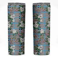 Blue Binakol Motifs With Jasminum Sambac Skinny Tumbler Mabuhay Philippines Festival DT05 Blue - Polynesian Pride